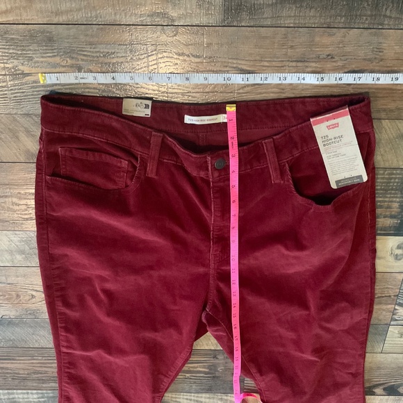 Levi’s 725 HIGH RISE BOOTCUT CORDUROY WOMENS JEANS PANTS NWT - Picture 12 of 13